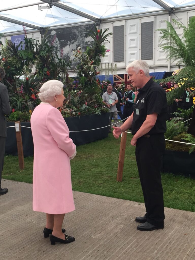 Billy meets Queen Elizabeth II RHS Chelsea May 2018